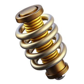 beautiful vintage Steampunk spring with tightly coiled metal and brass ends genuine png