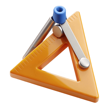 elegant vintage Architect's triangle authentic png