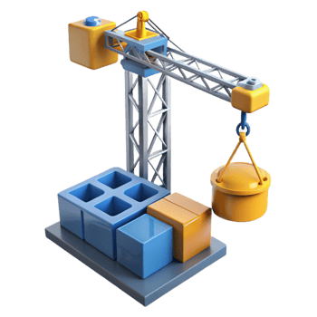 elegant traditional Construction technology crane lifting materials authentic png