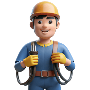 stunning rustic Electrician with wires, authentic png