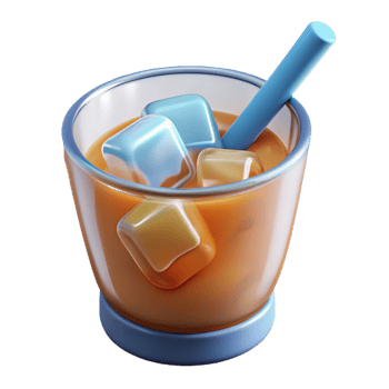 wonderful vintage Drink with ice cubes, detailed png