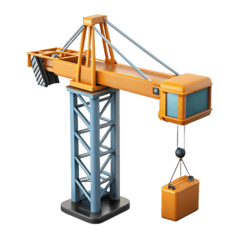 stunning classic Crane, construction, lifting equipment premium png