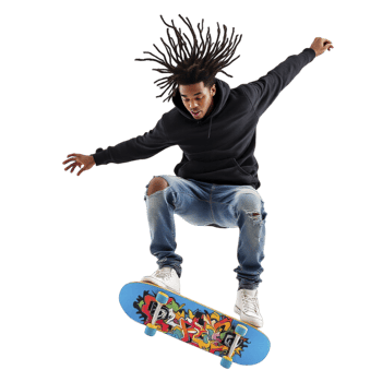 A man in the air on a skateboard png