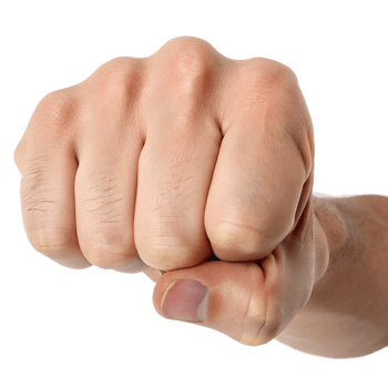 A caucasian man fist with a transparent background png