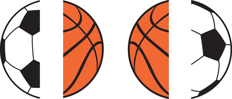 Split Name Basketball and Soccer, Sport Ball vector