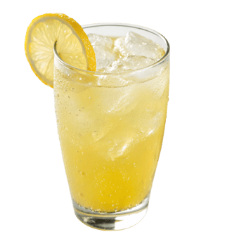 Refreshing Lemon Ice Drink in a Glass with Ice Cubes png