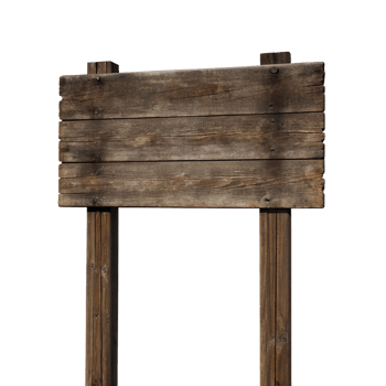 Rustic Wooden Signboard Blank Template for Message or Advertisement png
