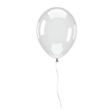 Isolated translucent balloon with a ribbon floating against a solid colored simple plain backdrop transparent background png