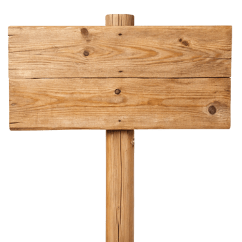 Rustic Wooden Signpost Blank Wooden Sign Two Planks Brown Wood Texture Isolated png