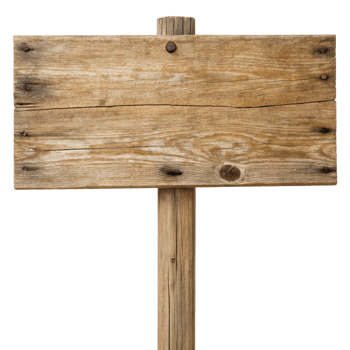 Rustic Wooden Signpost Blank Template for Message or Direction png