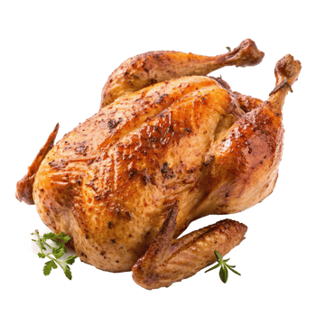 A Delicious Roasted Chicken Ready to Serve A Perfect Golden Brown Roast Chicken with Crispy Skin and Herb Garnish png