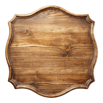 A Rustic Wooden Sign with a Decorative Frame Perfect for Restaurants, Shops, or Home Decor png