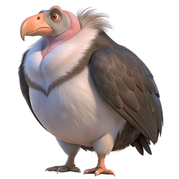 Cute Hand Drawn Watercolor illustration and Transparent of a Chubby Vulture png