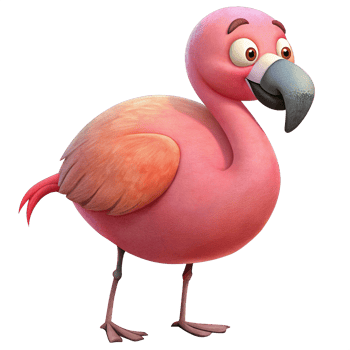 Cute Hand Drawn Watercolor illustration and Transparent of a Chubby Flamingo png