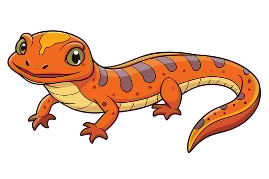 Cartoon Orange Spotted Salamander with White Background vector