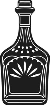 Vintage Tequila Bottle Silhouette - Mexican-Inspired for Cinco de Mayo vector