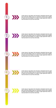 Business infographic thin line process template design with arrow icons and 5 options or steps. vector