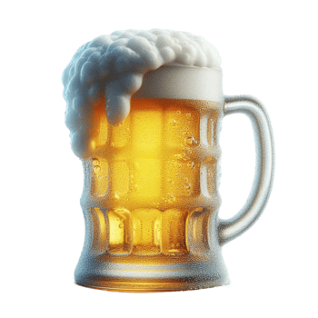 Cold Beer Mug with Thick Foam png