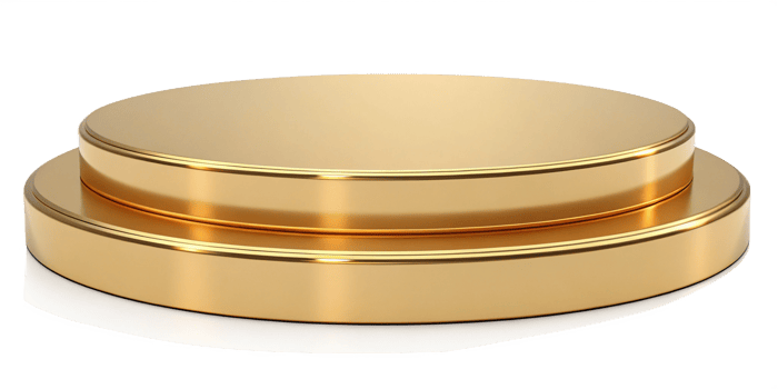 TwoTiered Golden Pedestal Display Stand for Awards or Products png