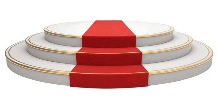 Elegant ThreeTiered Circular Podium with Red Carpet png
