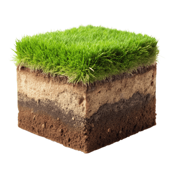 A Cross Section of Soil Layers Showing Grass and Earth png