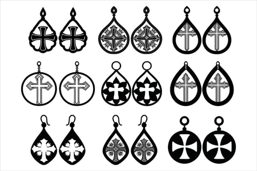 Cross Earrings for a Timeless Look vector