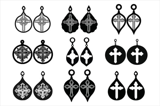 The Beauty of Cross Earrings vector