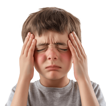 Young Boy with Sore Eyes. Close-Up Portrait on Transparent Background, Health and Allergy Concern Concept png