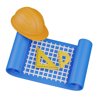 3d render Working Blueprint illustration png