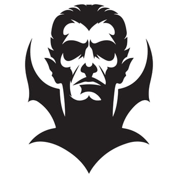 Creepy vampire portrait silhouette illustration scary halloween theme vector