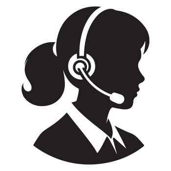 Customer service representative silhouette illustration for business support vector