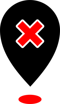 Map icon with block sign inside png