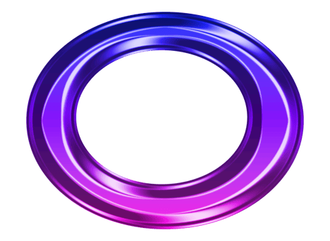 Futuristic neon metallic circular frame design. A glowing metallic circular frame with vibrant neon purple and blue tones png
