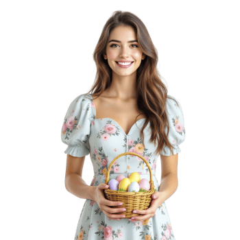 Easter dress with easter eggs png