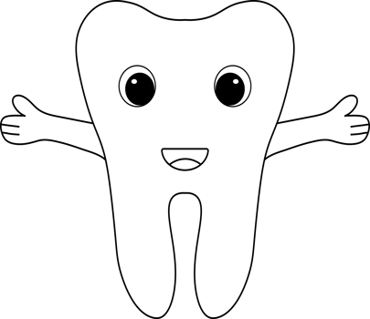 Cute Tooth Cartoon Illustration With Smiling Face and Outstretched Arms png