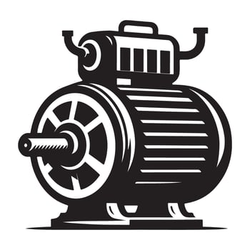 Electric Motor Powerful Machine Industrial Graphic Illustration vector