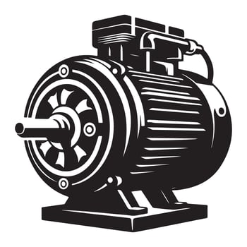Electric motor component illustration for industrial applications vector