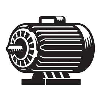 Silhouette of an Electric Motor Graphic Illustration for Industrial Projects vector