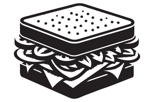 Delicious Sandwich Illustration Artwork Graphic Perfect For Food Blogs vector
