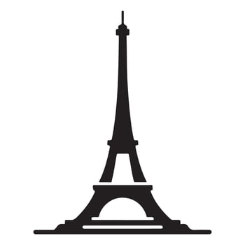 Silhouette Eiffel tower art illustration architecture landmark travel vector