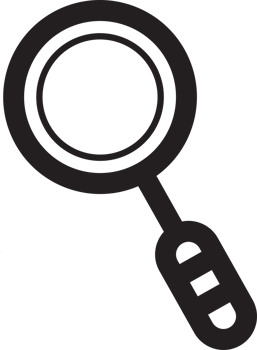 Simple Black and White Magnifying Glass Icon Illustration png