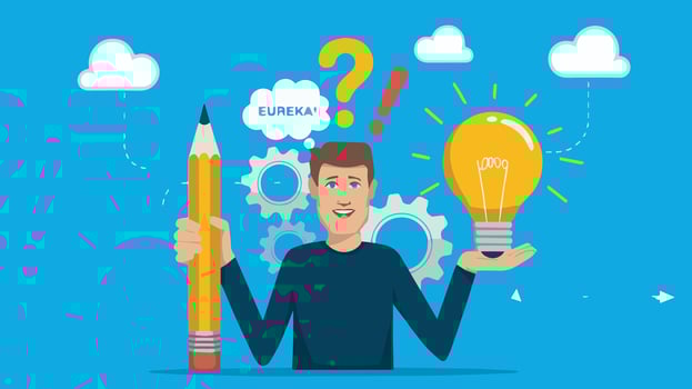 Minimalist thought process diagram vector