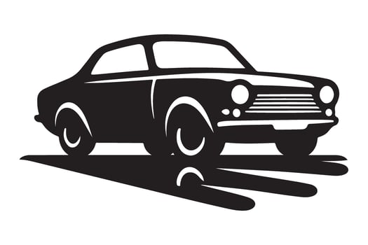 Classic Car Silhouette Illustration Capturing Automotive Elegance and Timeless Design vector