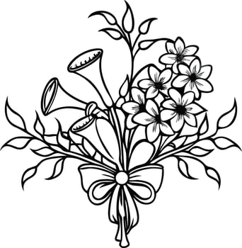 Stylish floral art design for prints vector
