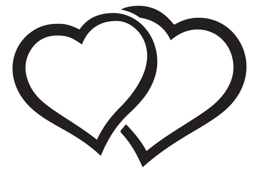 Intertwined Hearts Symbol of Love and Commitment Black Art vector