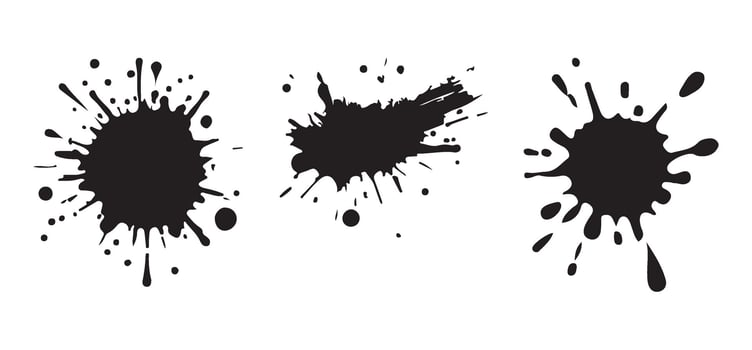 Ink Splatter Silhouette Collection for Creative Design Projects vector