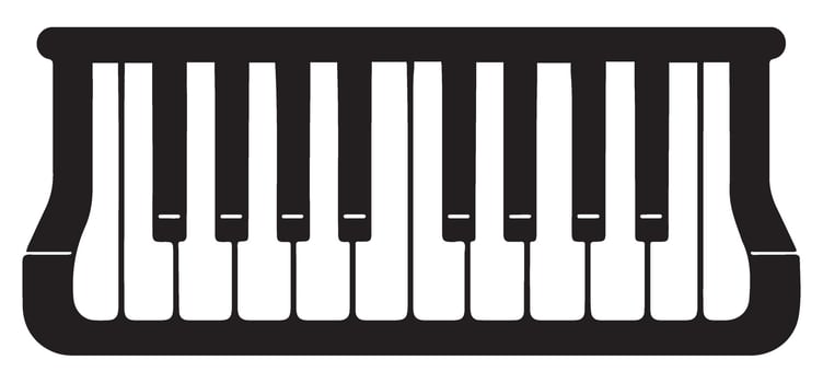 Piano Keys Silhouette Musical Instrument Keyboard Concert Music Entertainment vector