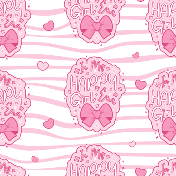 Vintage Coquette Pink Seamless Pattern. Motivational Quote Lettering with Bow. Girly Vibe png
