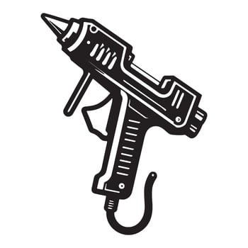 Silhouette image of glue gun illustration for crafts vector