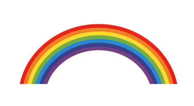 Vibrant rainbow arc with transparent background, perfect for digital design and overlay applications, evoking hope and positivity png